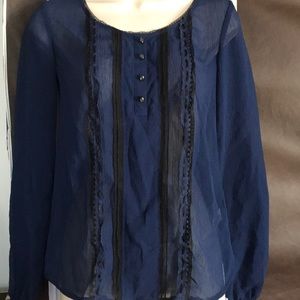 SEE-THROUGH LIGHT LONG SLAVES NAVY BLUE